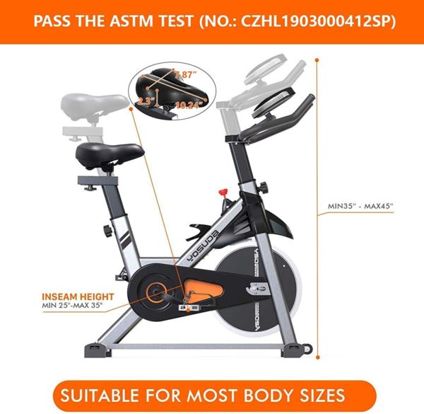 YOSUDA Indoor Cycling Bike Stationary - Cycle Bike with Ipad Mount &Comfortable Seat Cushion (Gray)