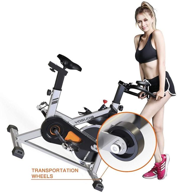 YOSUDA Indoor Cycling Bike Stationary - Cycle Bike with Ipad Mount &Comfortable Seat Cushion (Gray)